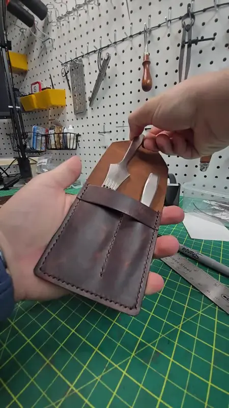 A sheath taking shape — Rogue Artisan leather workshop, East Vancouver
