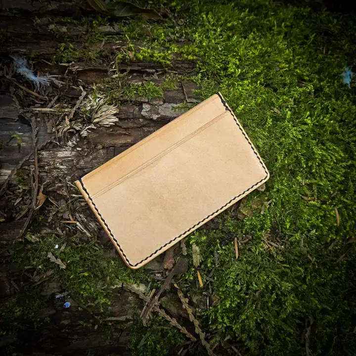 Natural veg-tan card holder — Rogue Artisan, East Vancouver